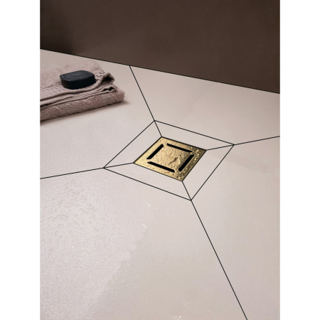 Душевой трап Berges Zentrum Norma 150х150 боковой слив, золото фото