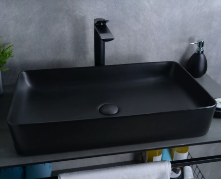 Накладная раковина GID Bm9396 60x34 черная матовая фото