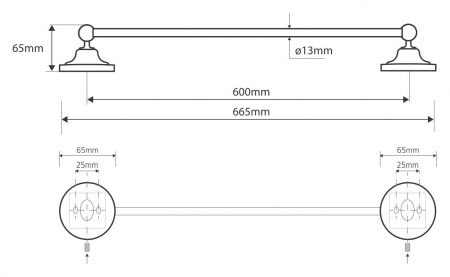Полотенцедержатель Bemeta Retro 144104047 66 см фото