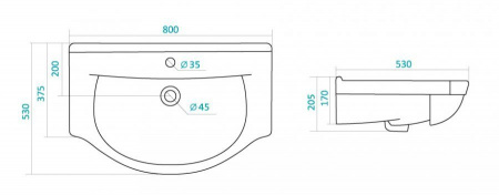 Раковина Style Line Эльбрус -80 ЛС-00000151 фото