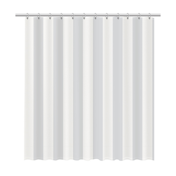 Текстильная шторка для ванны Fixsen Vafel FX-5020K серая фото