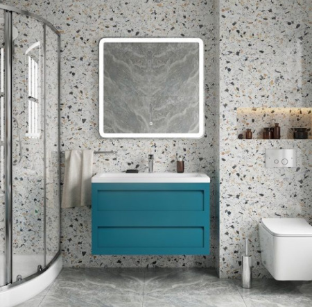 Тумба с раковиной подвесная Art&Max Platino AM-Platino-900-2C-SO-TM 90 см бирюзовая фото