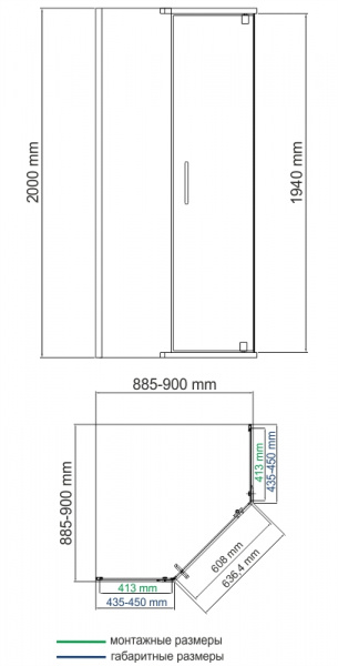 Душевой уголок WasserKRAFT Leine 35P11 90x90 фото