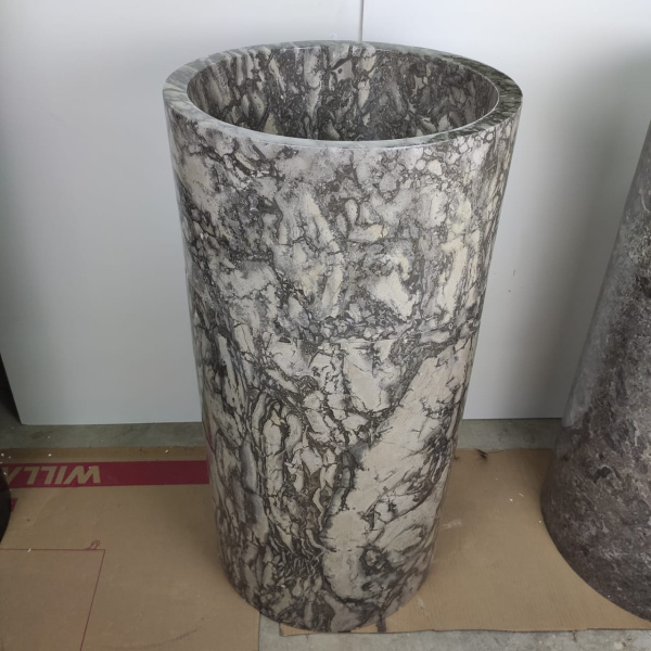 Раковина напольная из мрамора Silinder Full Polish Doreng MN-0401 фото