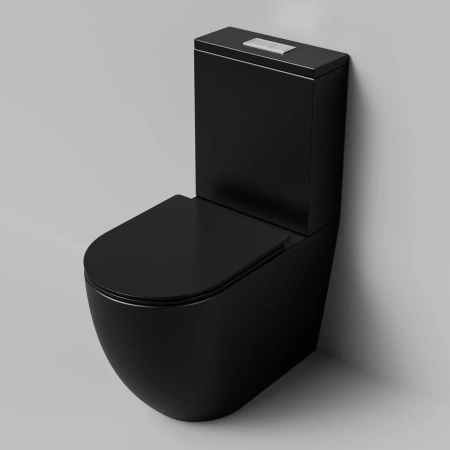 Унитаз напольный Grossman Tornado GR-4494BMSQ с сиденьем, черный матовый фото