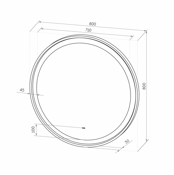 Зеркало SINTESI CALLISTO 80 с LED-подсветкой D 800 SIN-SPEC-CALLISTO-80 фото