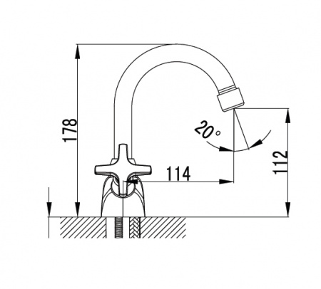 Смеситель для раковины двухвентильный Kaiser Crystal 28111 фото