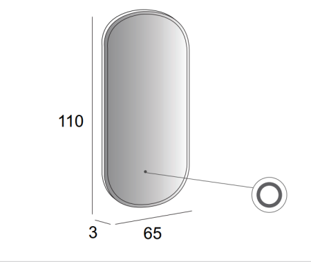Зеркало с подсветкой Cezares 45096 65x110 фото