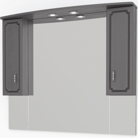 Зеркало-шкаф Kaksa Патина 004490 120 см серый с черным фото