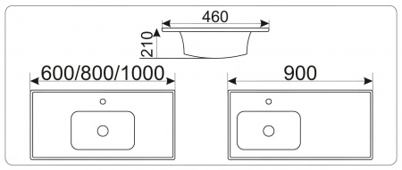Раковина CeramaLux N NY J842-100 100х46 фото