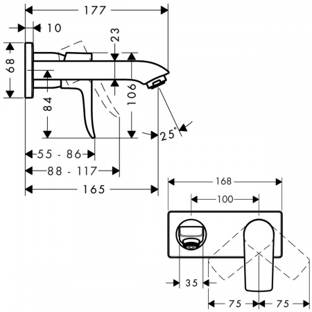 Смеситель для раковины Hansgrohe Metris 31085000 фото