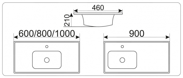 Раковина CeramaLux N NY J842-100 100х46 фото