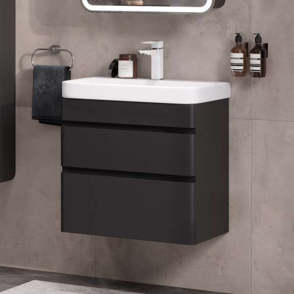 Тумба под раковину EQUIL Eltoro 70 tpELTR70.2Y-03 черный софт фото