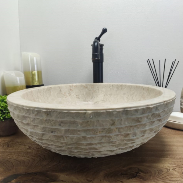 Раковина из мрамора Indo Bowl Marmo Cream Medium BM-00029 фото