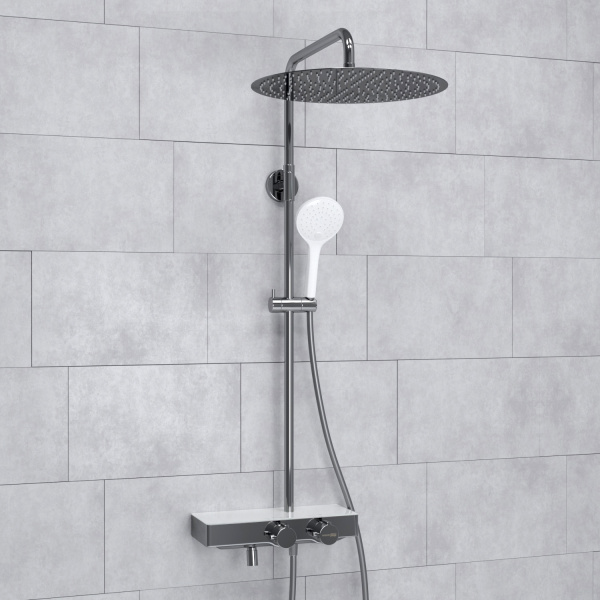 Душевая система (стойка) с термостатом WasserKRAFT Thermo A113.117.155.CH хромоникель фото