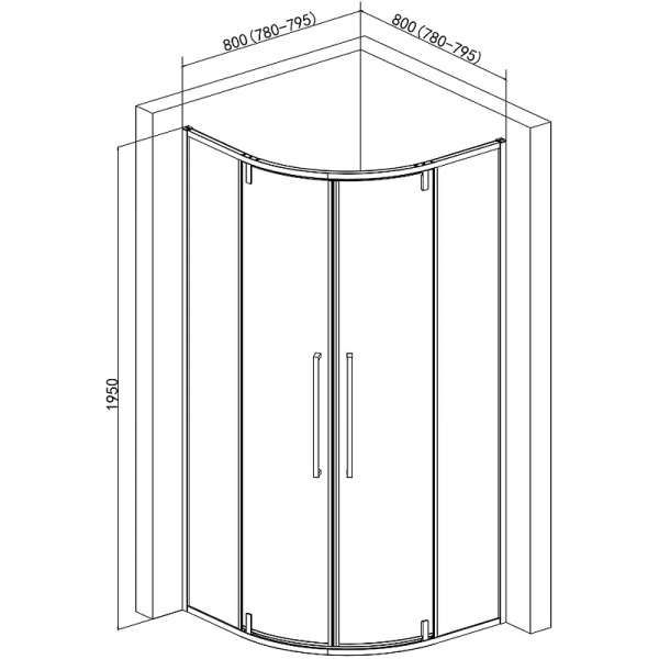 Душевой уголок AQUAme AQM7101-8 80x80 хром фото