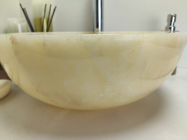 Накладная раковина из оникса Indo Bowl Yellow Small  BO-00369 фото