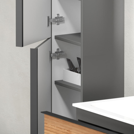 Шкаф-пенал Sancos Delta PDL35GR дуб красный/графит фото