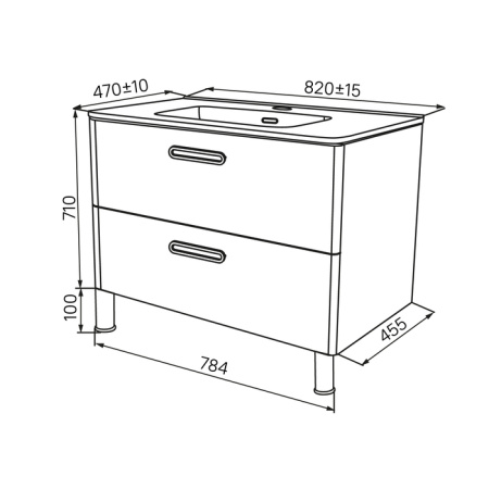 Тумба с раковиной Iddis Brick BRI80WFi95K 80 см фото