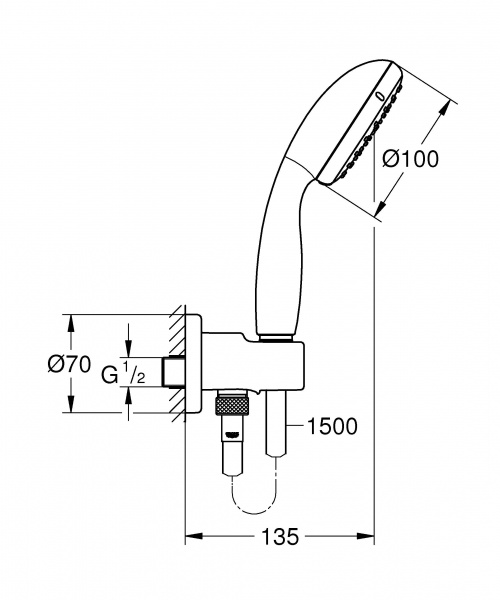 Душевая лейка со шлангом Grohe Tempesta New 26406001 фото