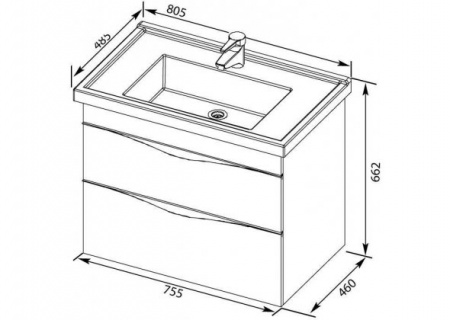 Тумба с раковиной Aquanet Эвора 80 00213084 фото