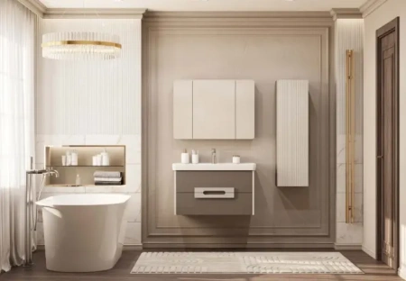 Тумба под раковину Акватон Ар-Деко 85 1A280401DD6E0 кашемир фото