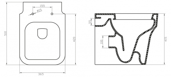 Унитаз приставной BelBagno Janice BB124CB фото