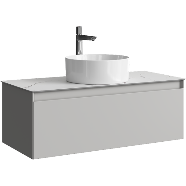 Тумба под накладную раковину Aqwella Geometria 100 GE01101ST серый туман фото