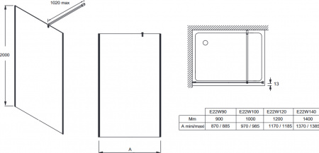 Душевая перегородка Jacob Delafon Contra E22W100-GA 100 см фото