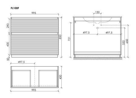 Тумба под раковину Sancos Folk Floor FL100FGS Grey soft фото