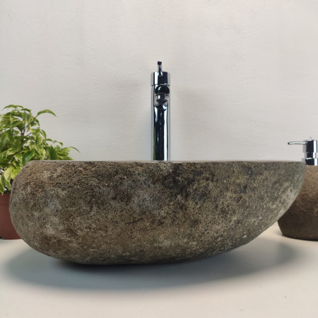 Накладная раковина из речного камня RS0933 (50*35*15) фото