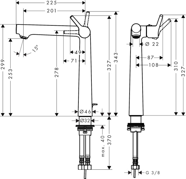 Высокий смеситель для раковины Hansgrohe Talis S 72115000 фото