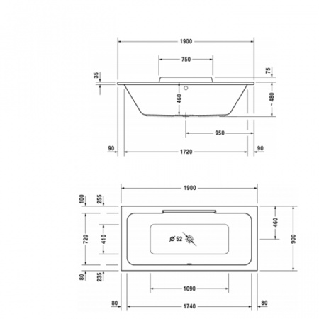 Акриловая ванна Duravit Durastyle 700299000000000 190x90 фото