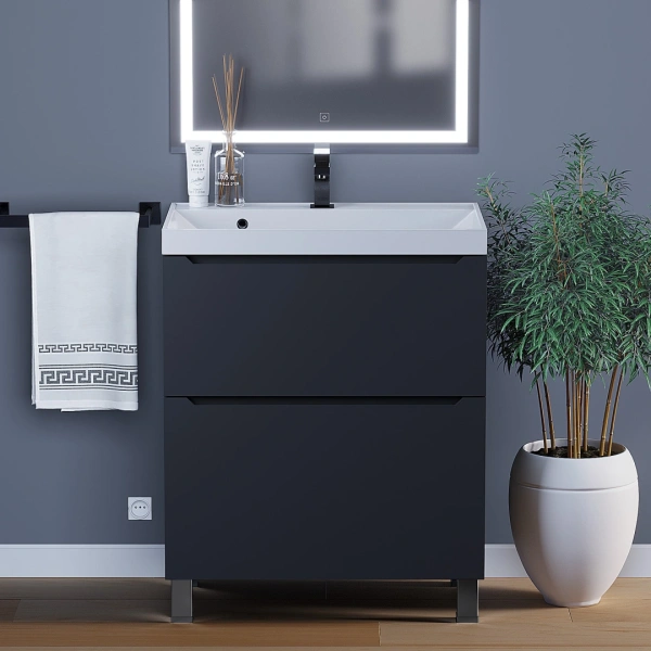 Тумба под раковину напольная Uperwood Tanos 70 291120332 черная матовая фото