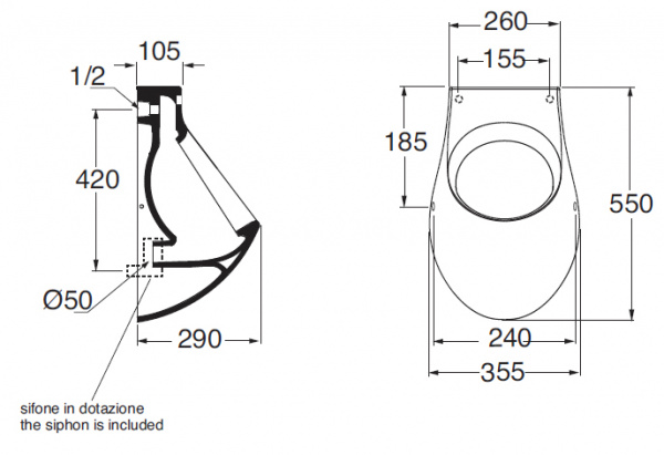 Писсуар Azzurra Nuvola NUV100/OR bi фото