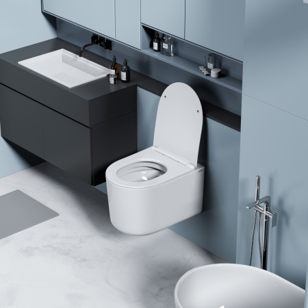 Подвесной унитаз с ультратонким ободком Abber Ultra AC1302 фото