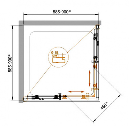 Душевой уголок Cezares Eco ECO-A-2-90-C-Cr 90х90 см фото