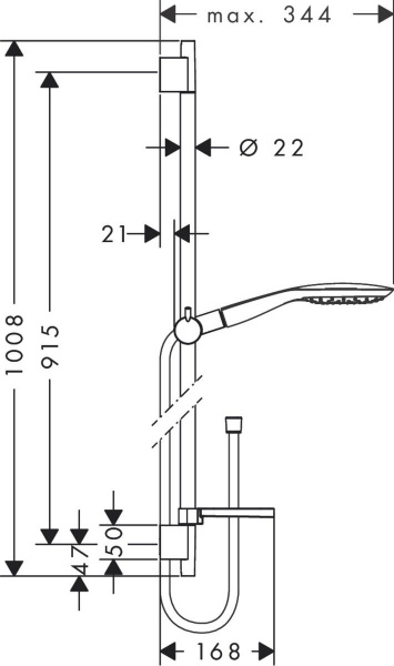 Душевой гарнитур Hansgrohe Raindance Select Е 150 3 jet 27857400 фото
