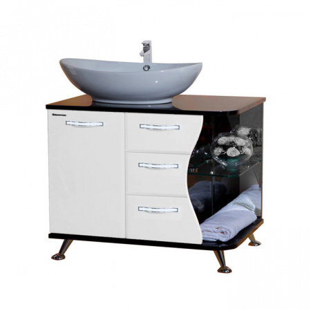 Тумба под раковину Bellezza Рио-90 белая/черная фото