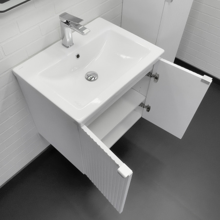 Тумба с раковиной Comforty Лима 60П 00-00019238 белая матовая фото