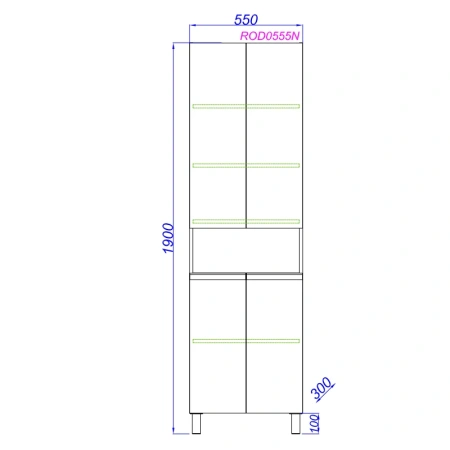 Шкаф-пенал напольный Aqwella Rodos ROD0555N фото