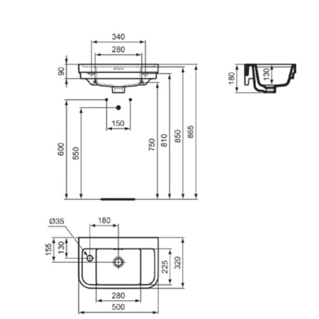 Раковина Ideal Standard Calla E223301 50x32 фото