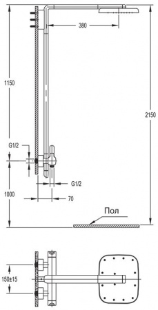Душевая система (стойка) Cezares Tesoro TESORO-CD-01 фото