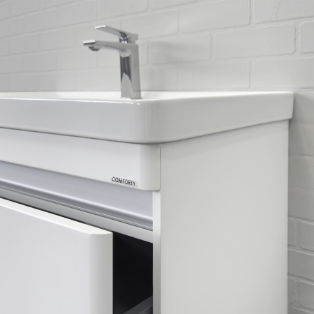 Тумба с раковиной Comforty Валдай 80П2 00-00019071 белая матовая фото