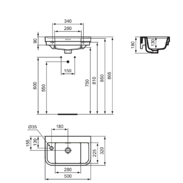 Раковина Ideal Standard Calla E223301 50x32 фото