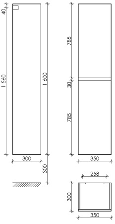 Шкаф-пенал Sancos Urban PUR35ECH дуб чарльстон фото