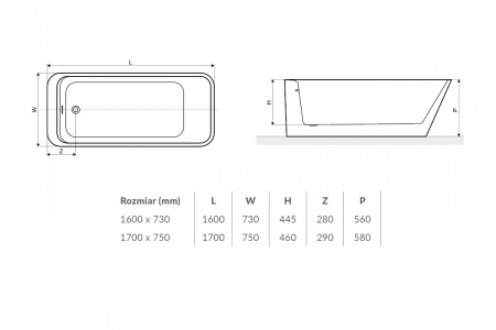 Акриловая ванна Excellent Tula 160x73 WAEX.TUL16WH на ножках фото