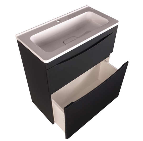 Тумба под раковину Style Line Бергамо мини 70 СС-00002311 черная матовая фото