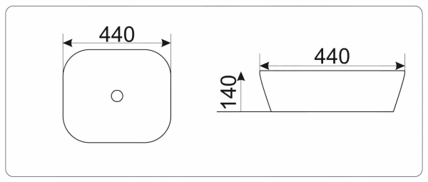 Накладная раковина GID MNC544 44х44 фото