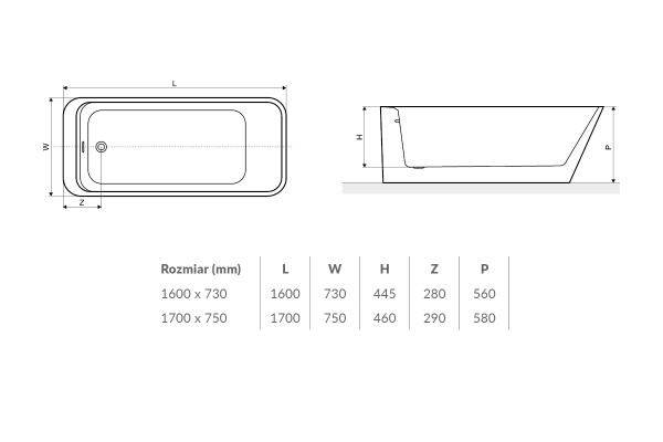 Акриловая ванна Excellent Tula 160x73 WAEX.TUL16WH на ножках фото